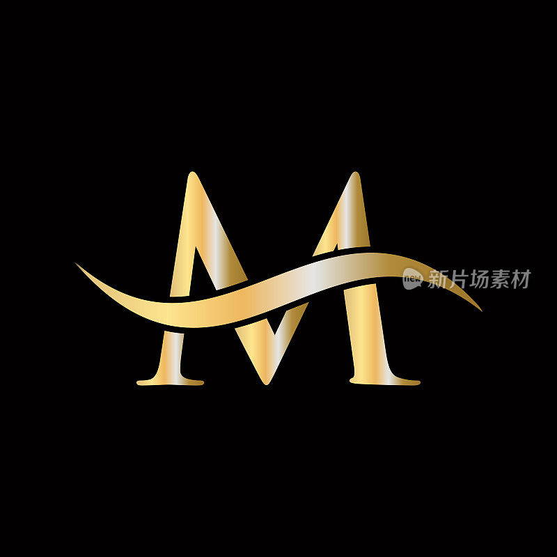 M字形矢量模板。字母M标志设计模板元素。M Letter Logo设计
